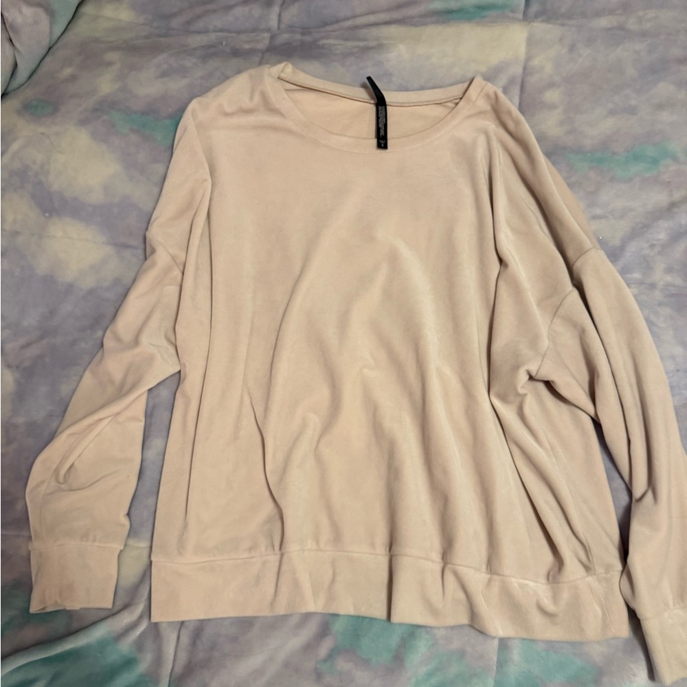 torrid Light Beige Crewneck Sweatshirt